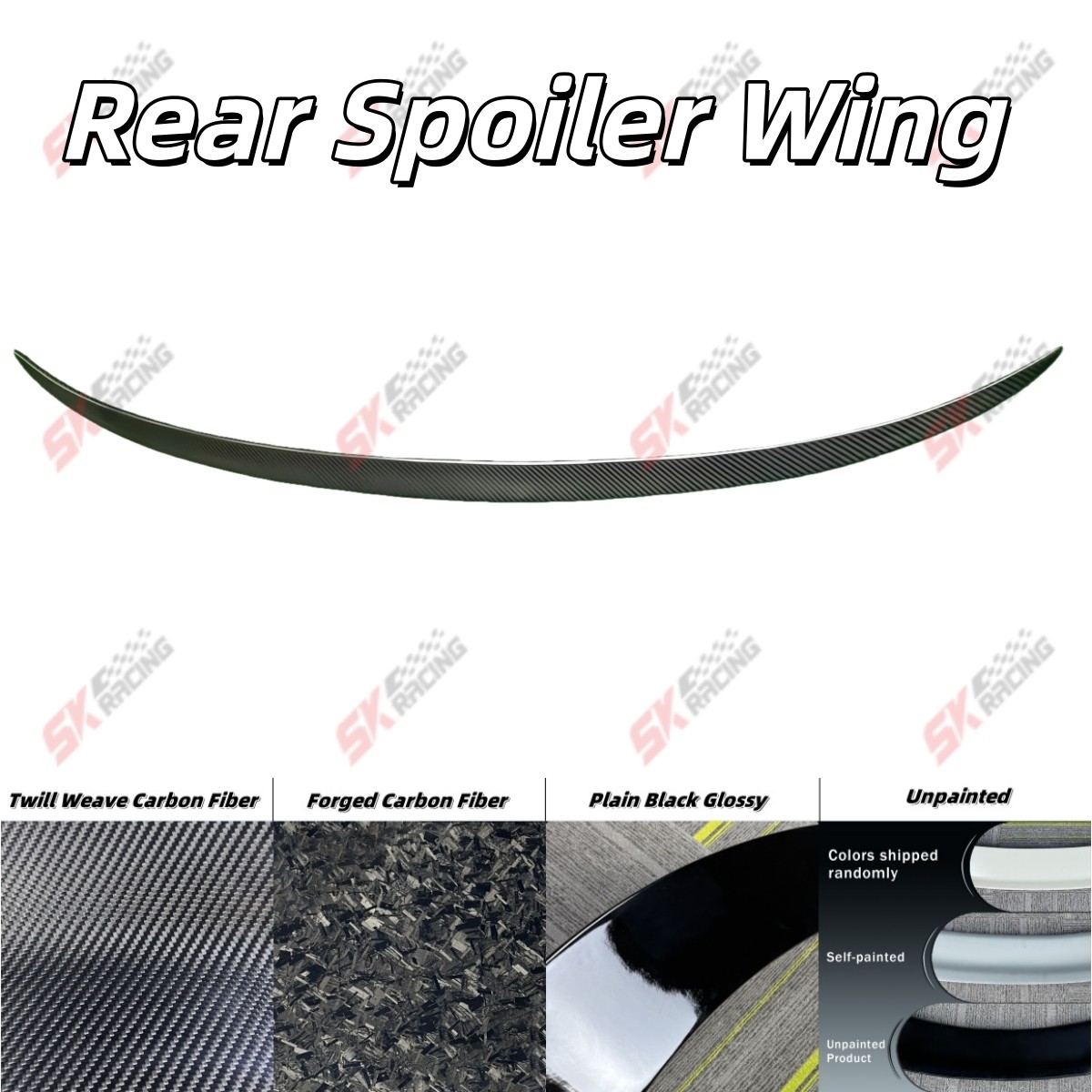 For BMW 1 Series F52 Sedan 118i 120i 19-21 Carbon Fiber/Black Rear Spoiler Wing