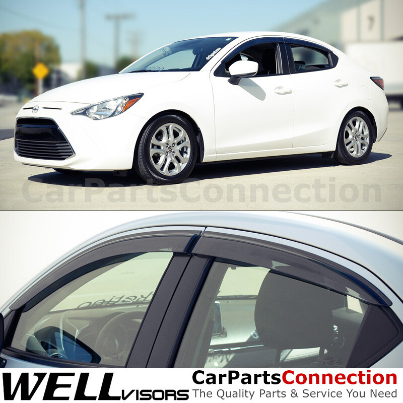 WellVisors Window Visors 16-20 Scion iA Toyota Yaris Rain Sun Wind Deflectors