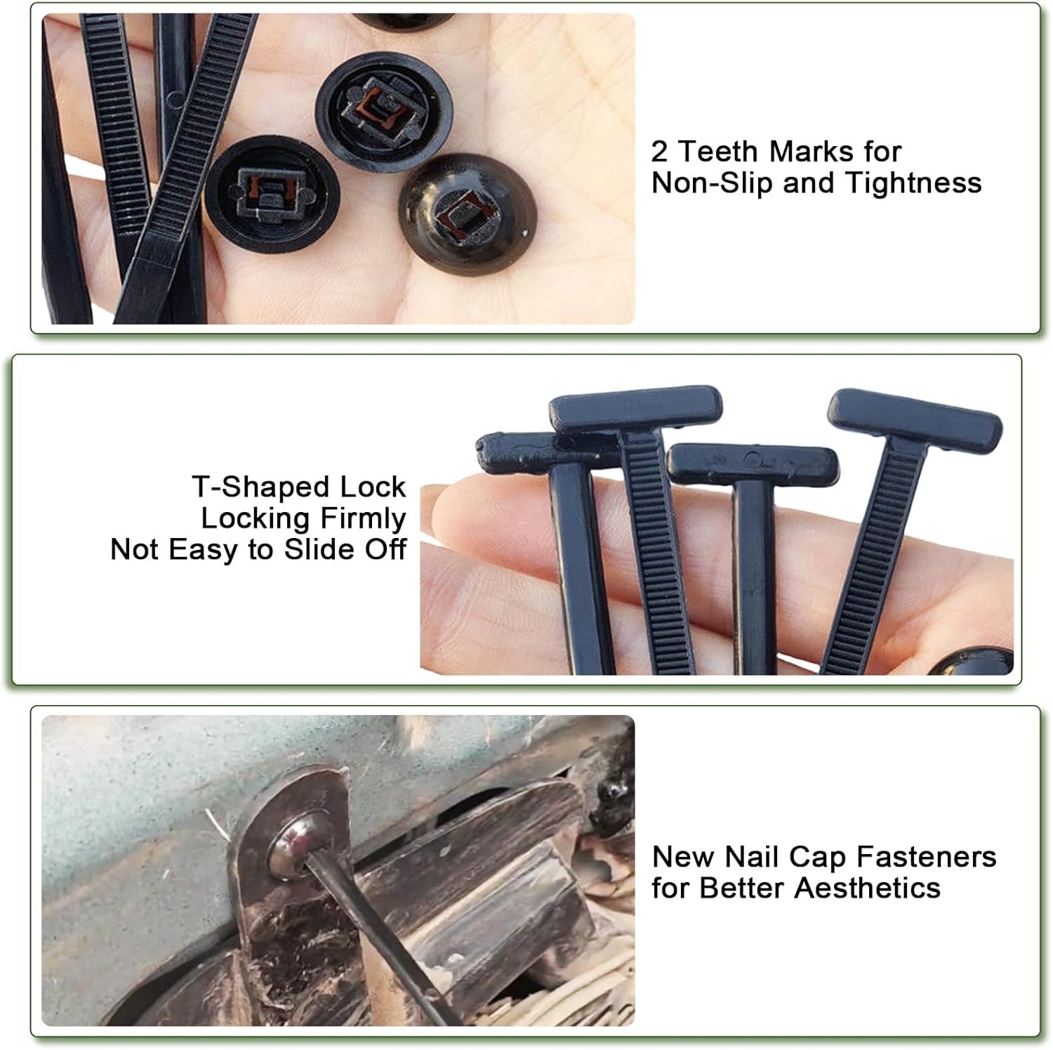 Nylon Universal Cable Tie Buckle, Heavy Duty Self-Locking Nylon Zip Ties Holder
