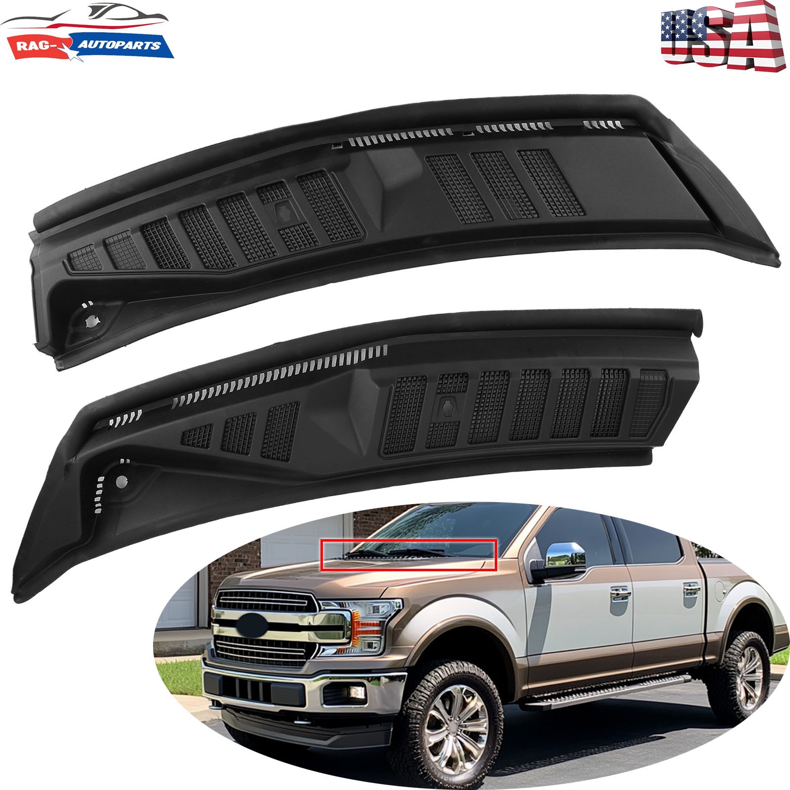 For 2015-2020 Ford F150 F-150 Windshield Wiper Cowl Grill Grille FL3Z15022A69A