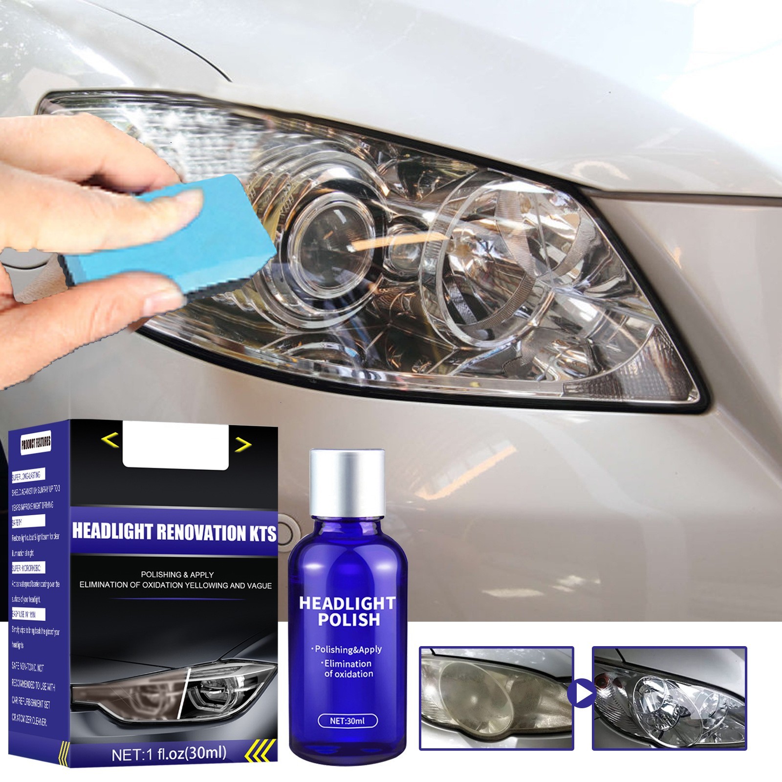 High Quality Car Accessories 9H Headlight Cover Len Restorer Repair Liquid