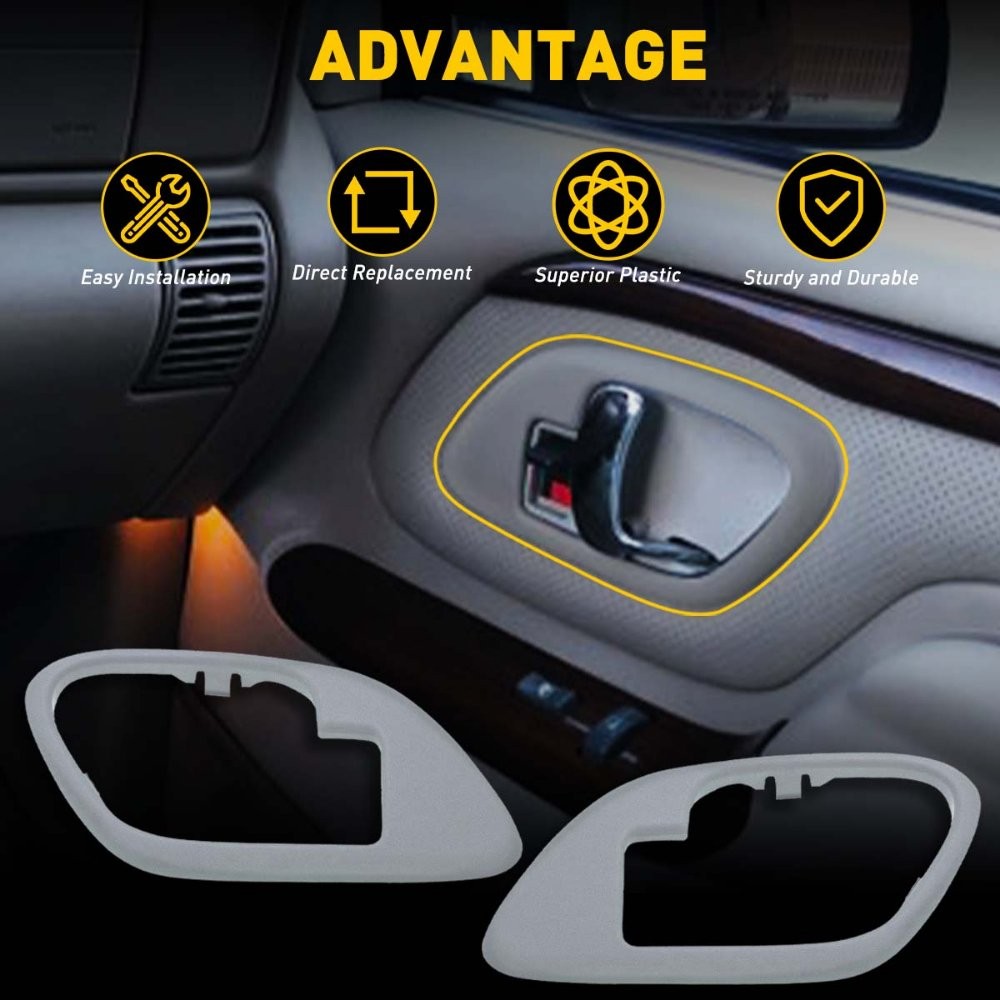 Gray Interior Door Handle Trim Bezel 2PCS For 1995-00 Chevrolet Tahoe GMC Yukon
