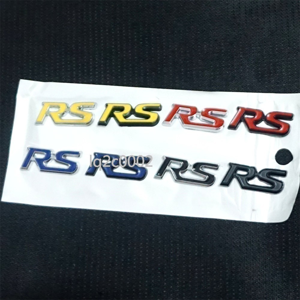 Black Silver RS Chrome Metal Big Grille Emblem + 3x Sticker Decal Badge AWD Line