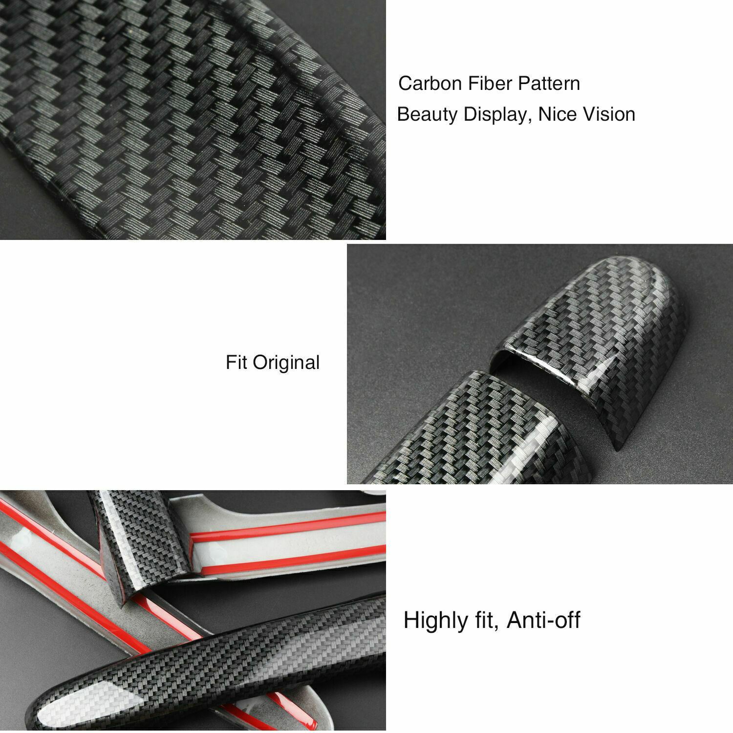 Carbon Fiber Style Exterior Door Handle Cover for Honda Civic 2012-15 CR-V 12-16