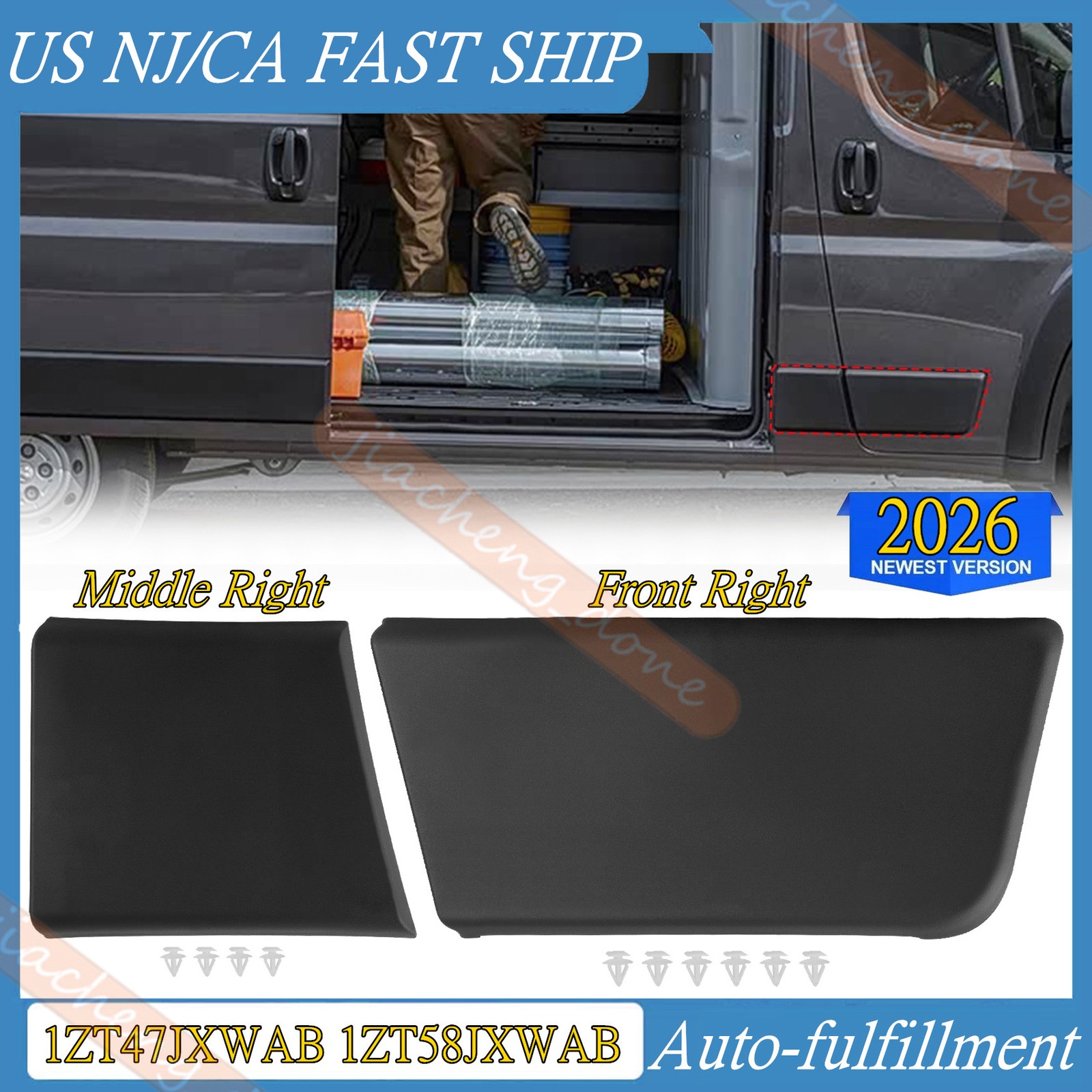 Molding Trim for Ram ProMaster 1500 19-22 Front Passenger Side Door Body Lower