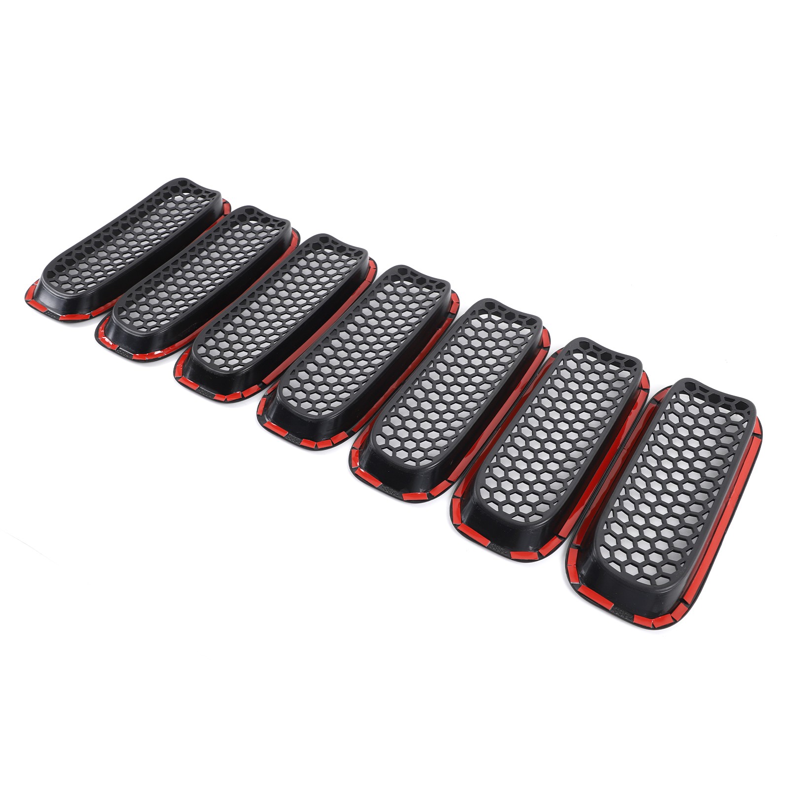 7PCS Front Grille Inserts Cover Trim Accessories Black For Hummer H2 2003-2009