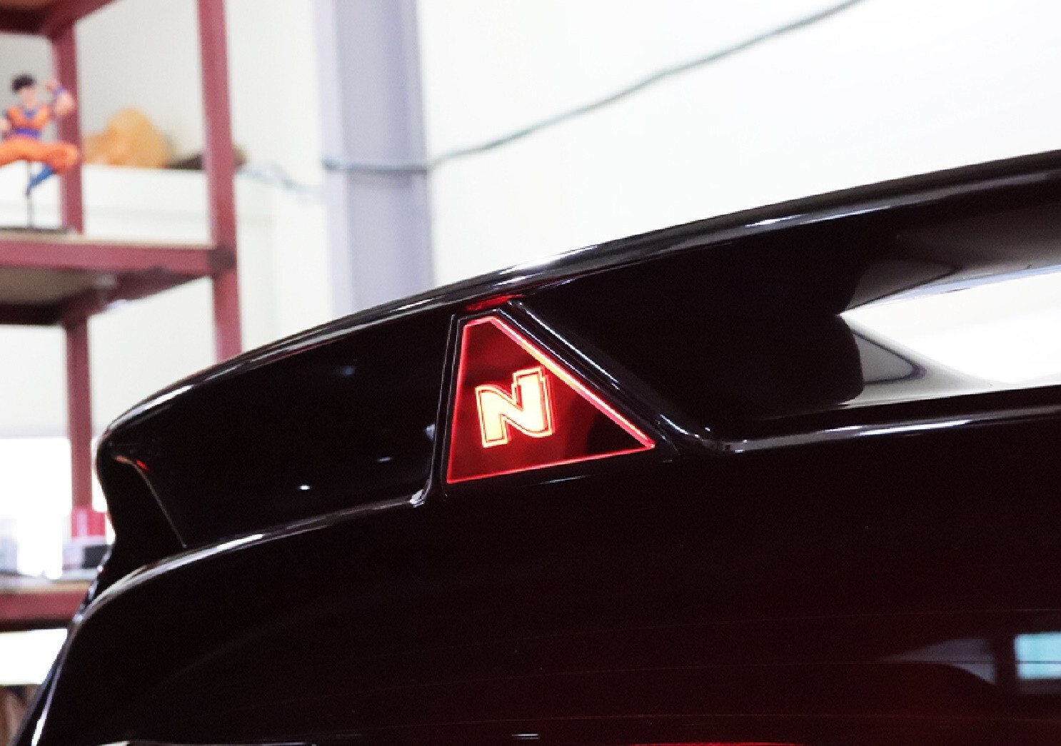 Rear Spoiler Auxiliary Stop Lamp Mask Molding 1PC For 2019+ Hyundai Veloster N