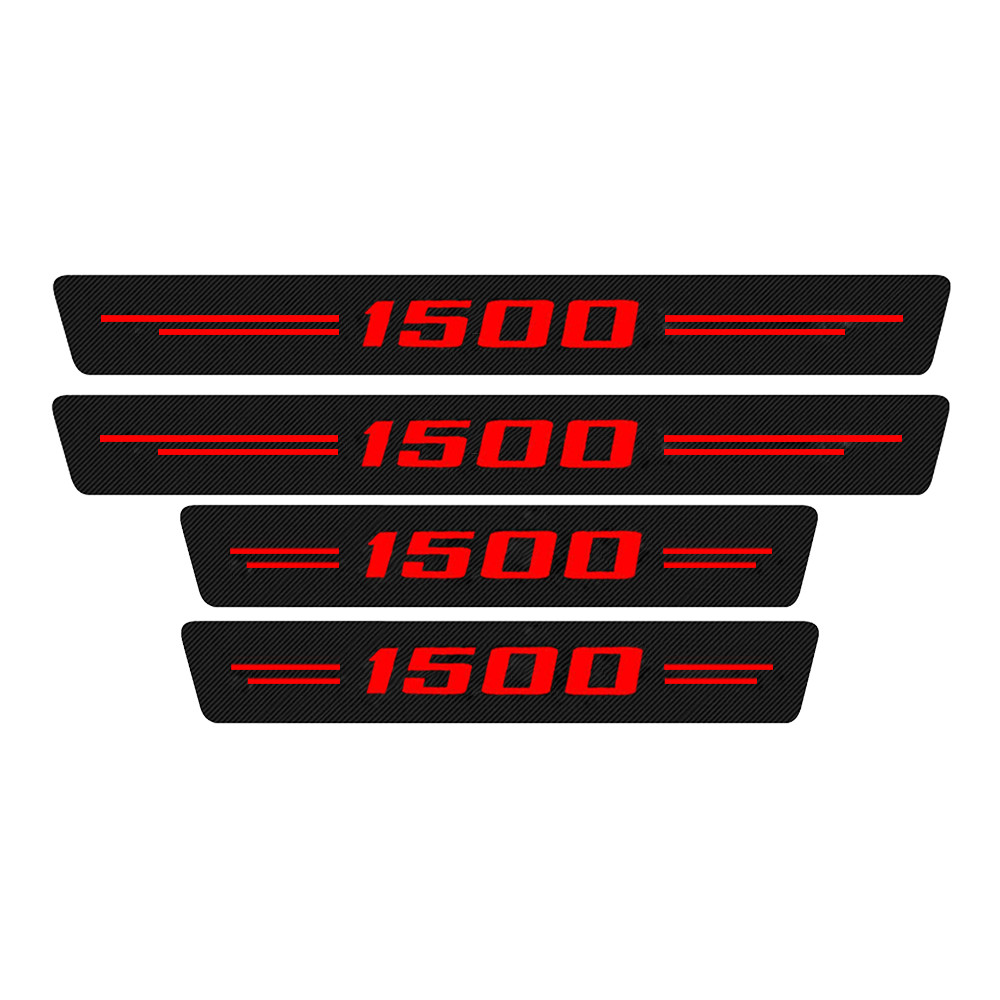 4pcs For Chevy Suburban 1500 Carbon Fiber Red Car Door Scuff Sill Cover Step