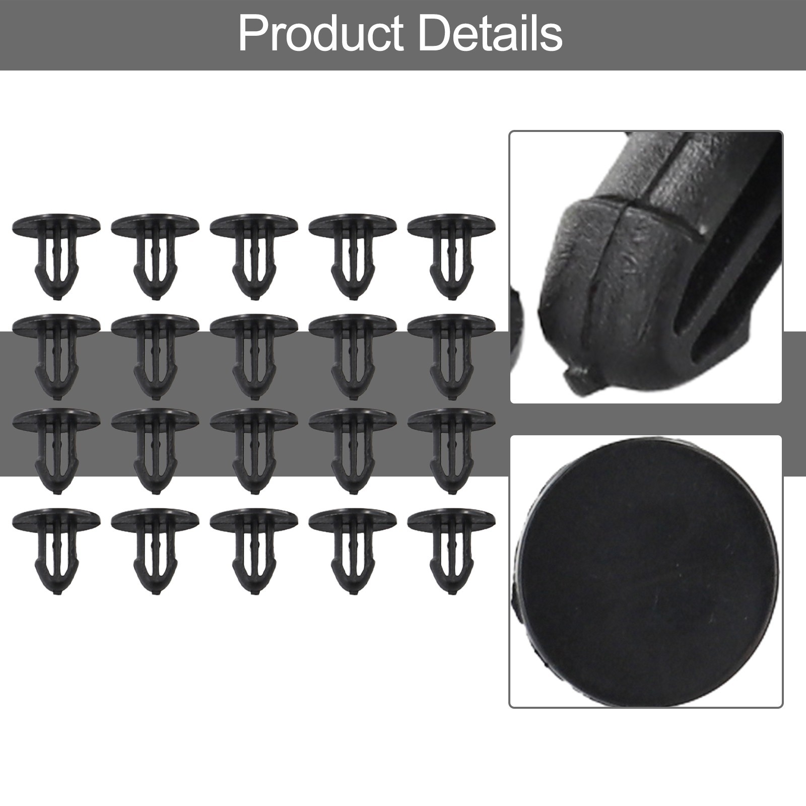 Fits Hole Size 6 Mm Clip Cowl Grille Clip Nylon Stem Length 10 Mm 20pcs As Shown