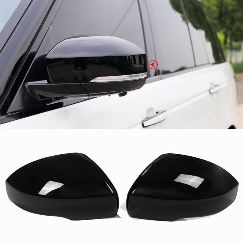 2X For Range Rover HSE L405 2013-2021 Glossy Black Side Mirror Cover Cap Replace