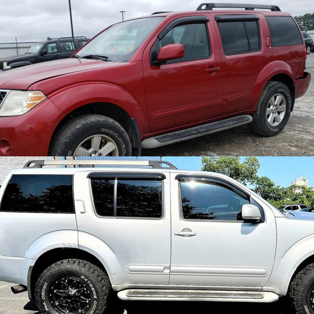 Fit 2005-2012 Nissan Pathfinder Acrylic Window Visors Vent Sun Rain Guard Shade