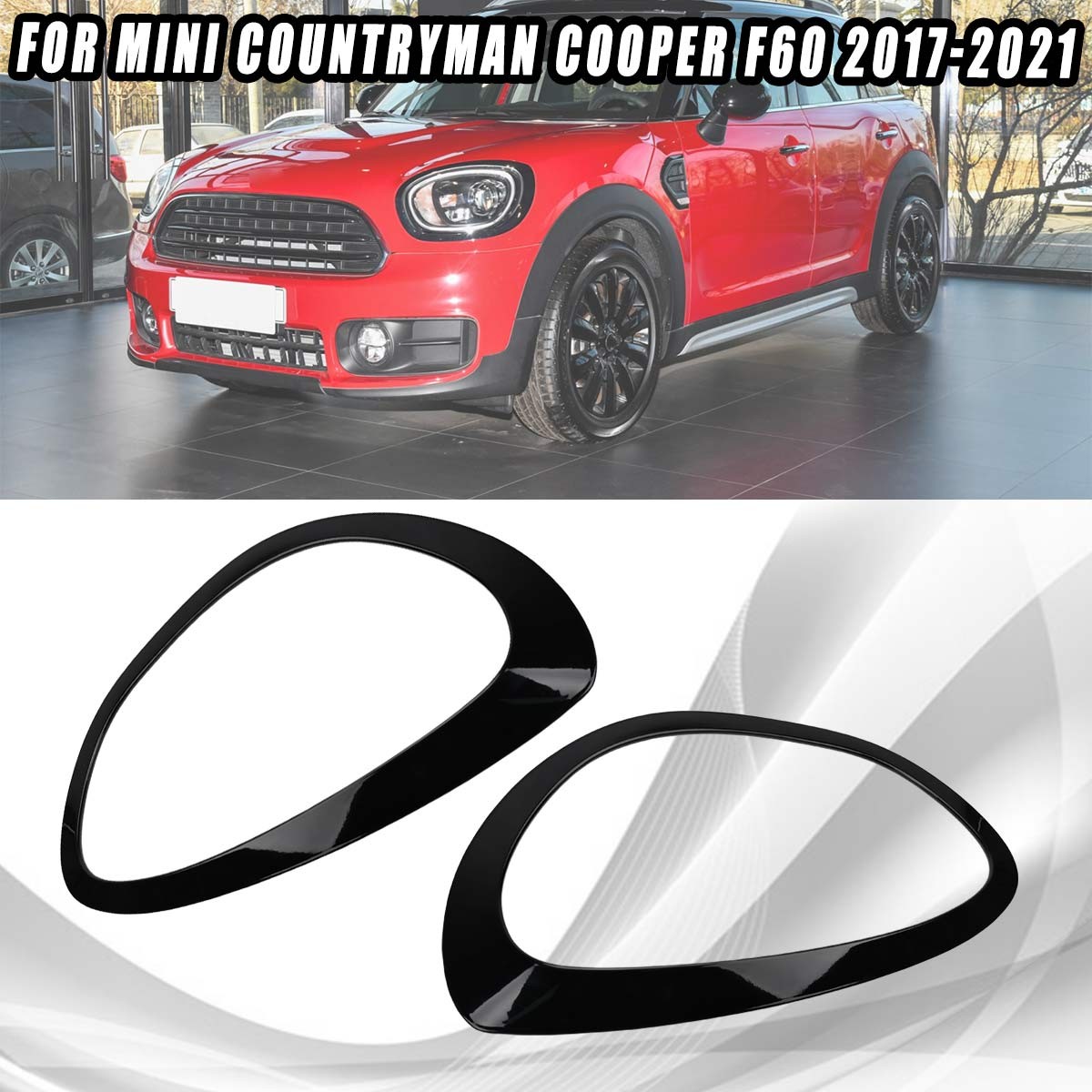 Headlight Lamp Bezel Trim For Mini Cooper Countryman F60 1.5L 2.0L 2017-2021