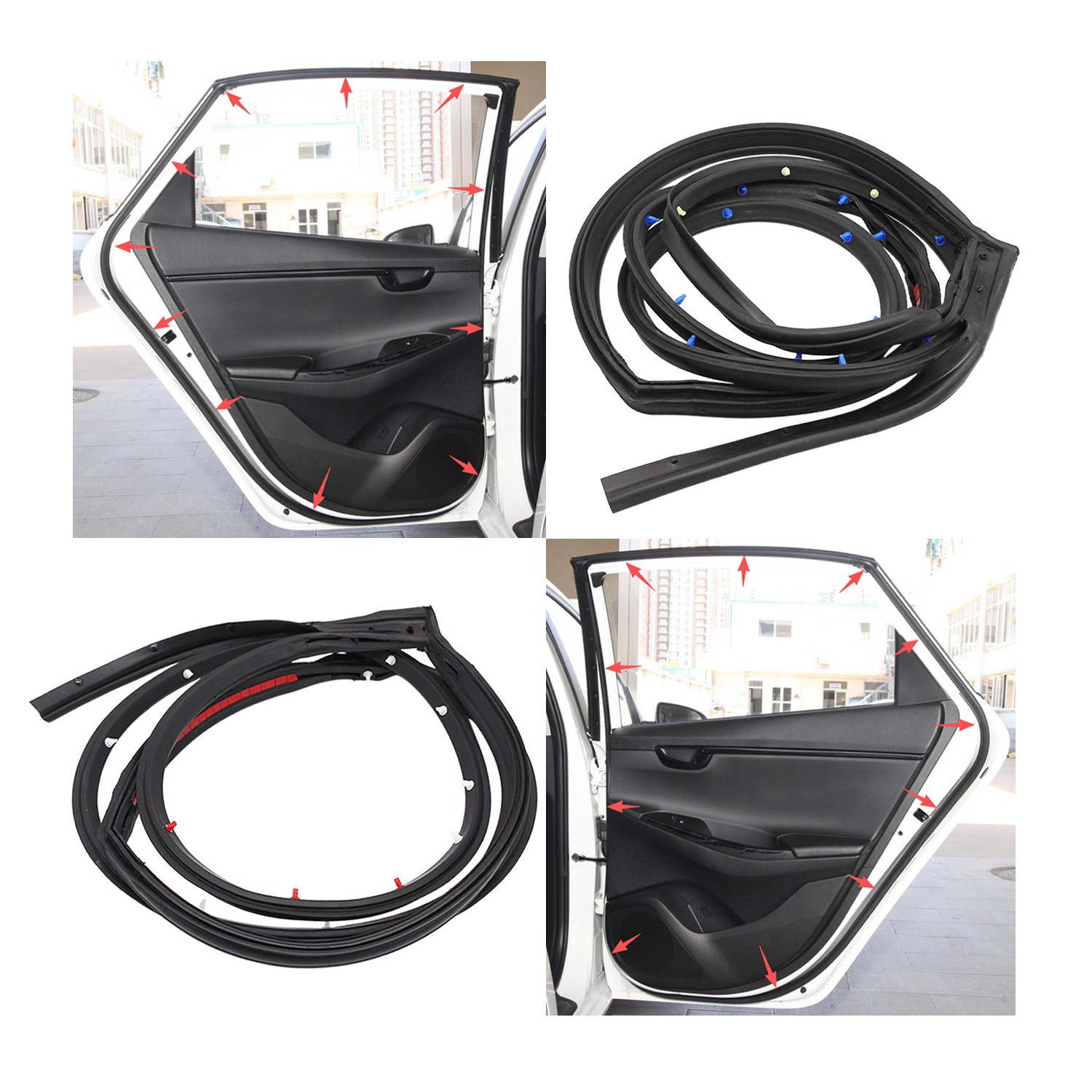 Replacement Door Rubber Seal Weatherstrip Rear L & R for Nissan SENTRA 2013-2019