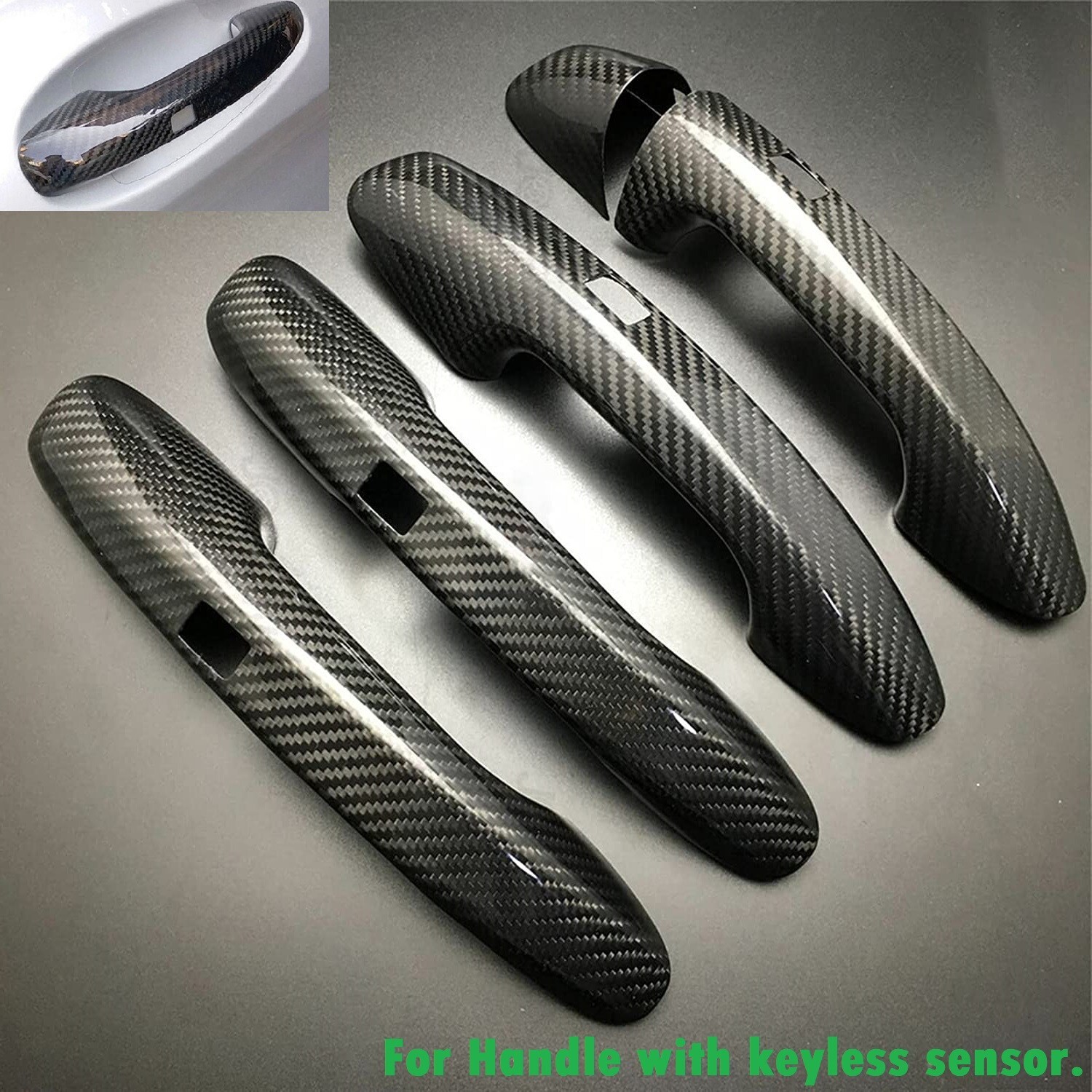 LHD Real Dry Carbon Fiber Keyless Door Handle Cover Fits 19-23 X290 GT53 Coupe
