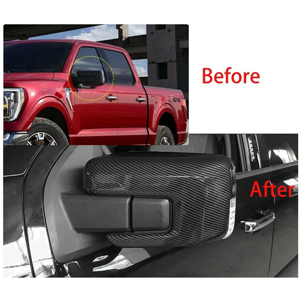 For Ford F150 F-150 2021-2026 Real Carbon Fiber Rearview Side Mirror Cover Cap
