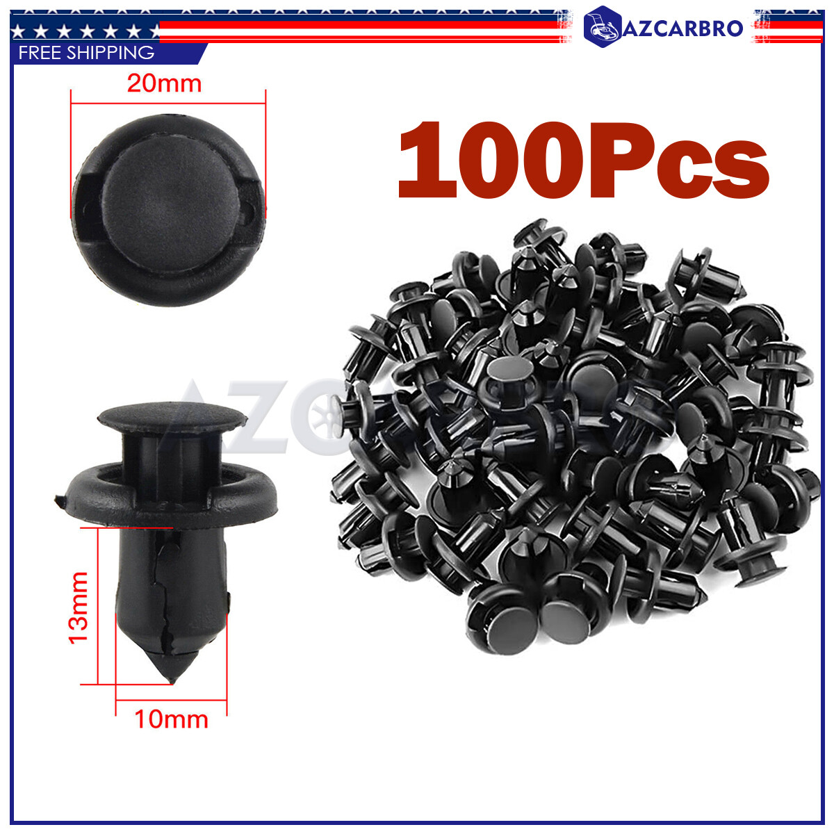 100 Pcs For Honda Acura Bumper Hood Fender Splash Guard Retainer Clips Fasteners