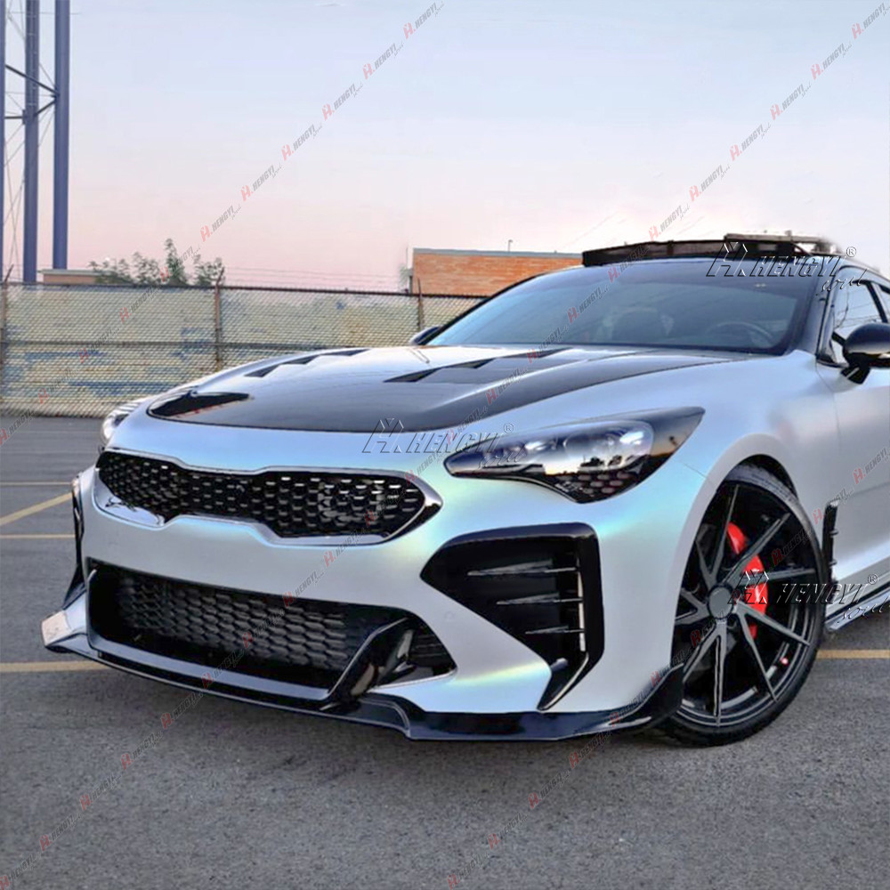 For KIA Stinger 2017-2023 Glossy Black Front Bumper Vent Hole Cover Body Kit