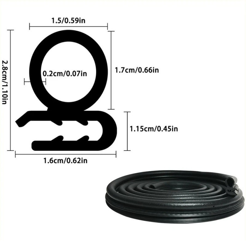 10ft Universal Auto Rubber Seal Weather Strip Door Window Trunk Hood Edge Trim