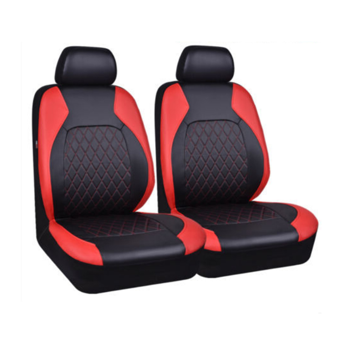 Car Front Seat Cover Breathable Leather Pad Cushion Surround Protector Red/Black