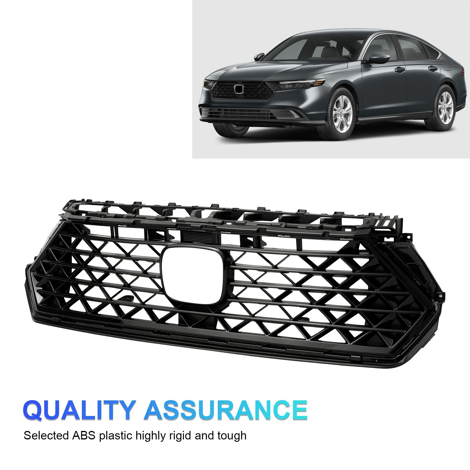 For 2023-2024 Honda Accord 71200-30A-A01 Front Bumper Upper Grille Grill Black