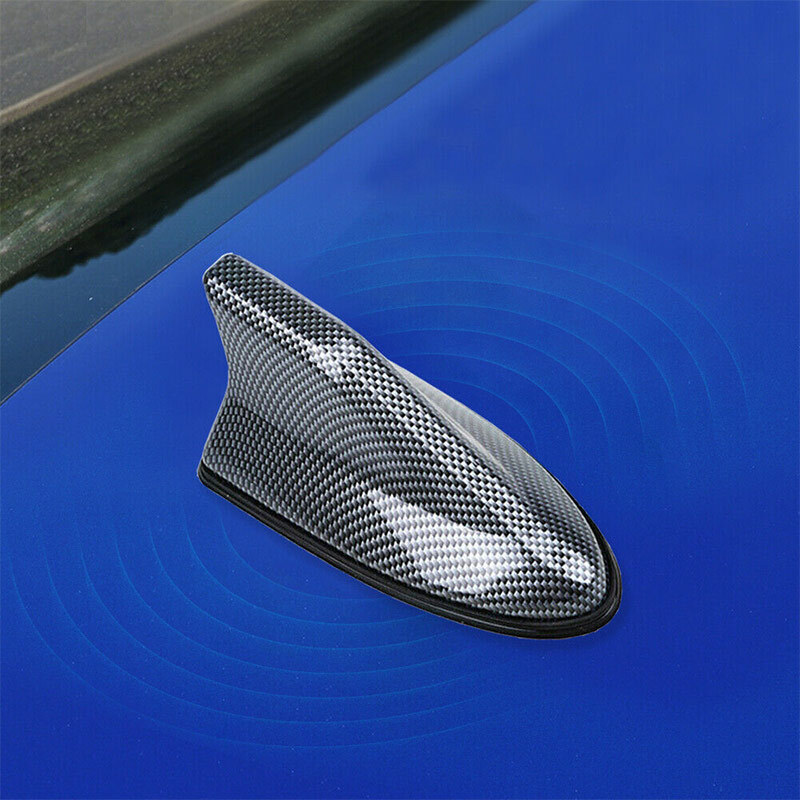 Carbon Fiber Car Roof Antenna Shark Fin Antenna Aerial AM/FM Signal Radio Aerial