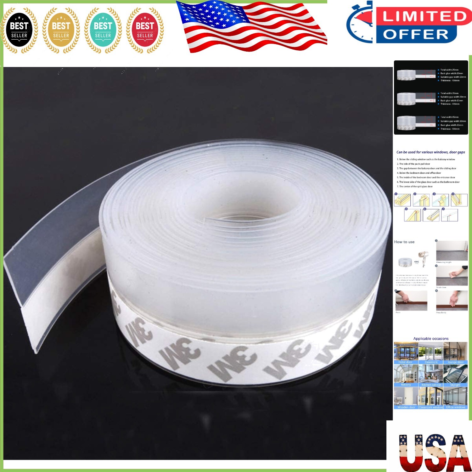 Eco-Friendly Silicone Weather Seal Strip – 25mm Width for Ultimate Protection