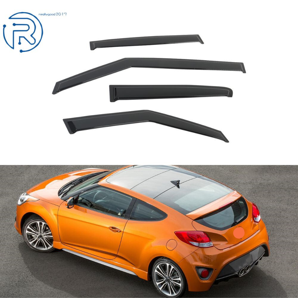 Smoke Side Window Vent Visors Rain Guards For 2011-2017 Hyundai Veloster