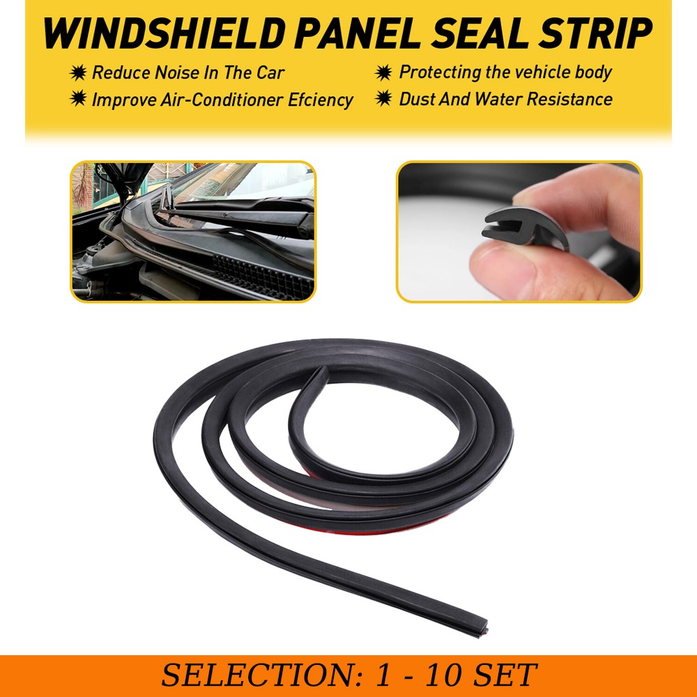 1.8M H-Shape Car Rubber Seal Under Front Windshield Panel Sealed Strip Trim 1-10