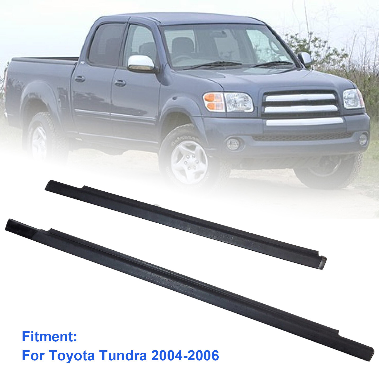 2pcs Front Door Window Belt Weatherstrip For Toyota Tundra 2004-2006 .