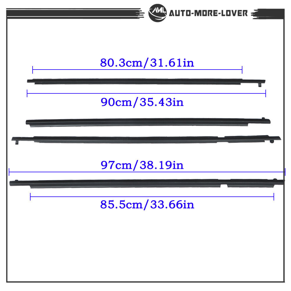 4PCS For Toyota RAV4 2006 2007 2008 Window Weatherstrip Seal Belts Outer