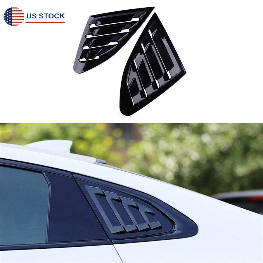 2 x Glossy Black Window Louvers Shutter Cover For Chevrolet Malibu XL 2016-2020