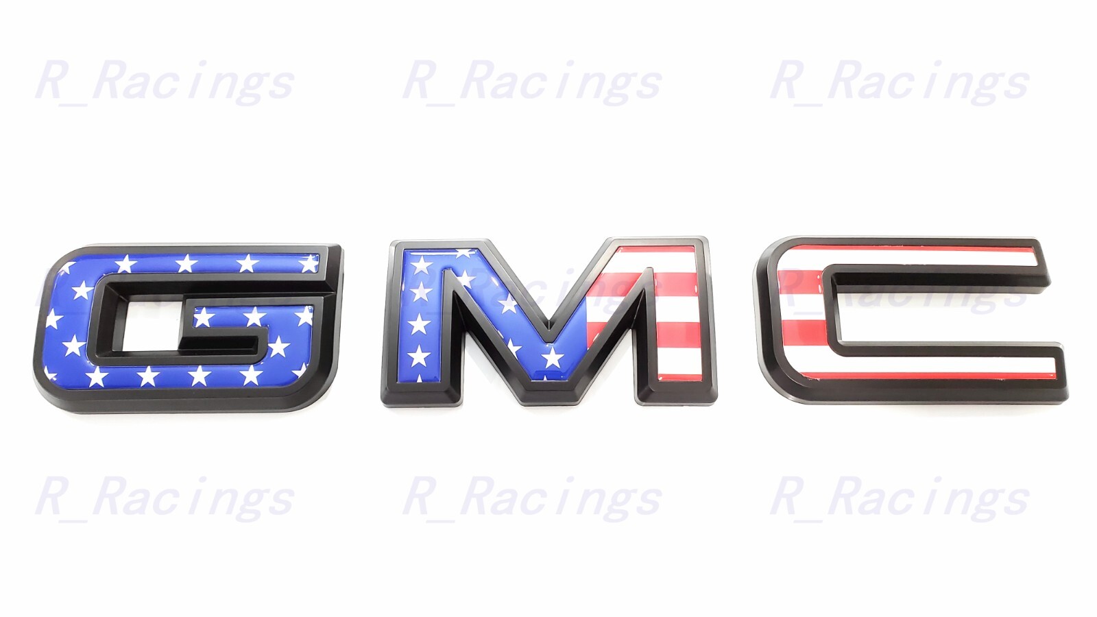 Front Only GMC Blue USA Flag OVERLAY Emblem Badge Fit GMC Canyon Terrain Acadia