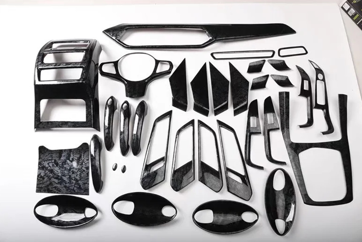 33PCS Black wood grain Car Interior Kit Cover Trim For BMW X5 2019-2021