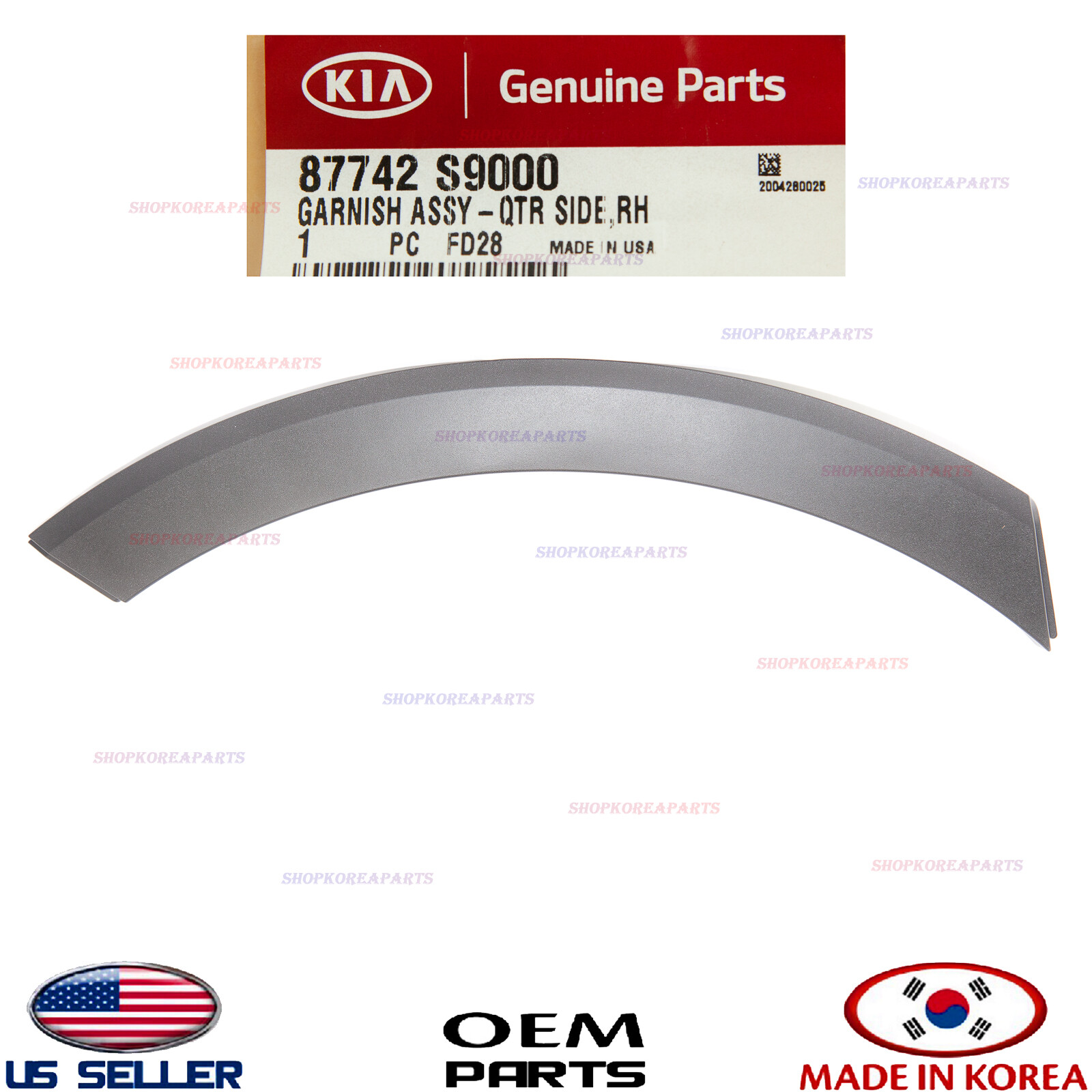 Genuine Rear Fender Wheel Molding RIGHT Passenger Side ⭐OEM⭐ KIA TELLURIDE 20-24
