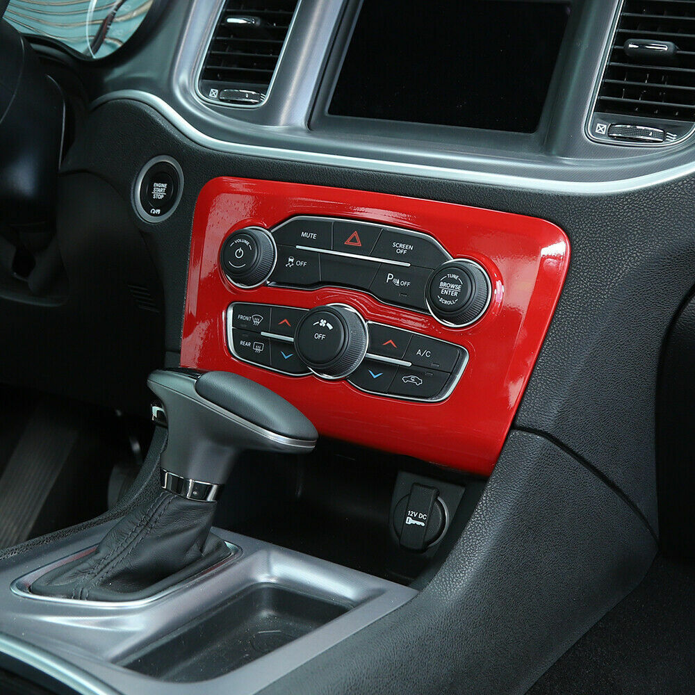 Red Central Control Air Conditioning A/C Panel Cover Trim for Dodge Charger 15+