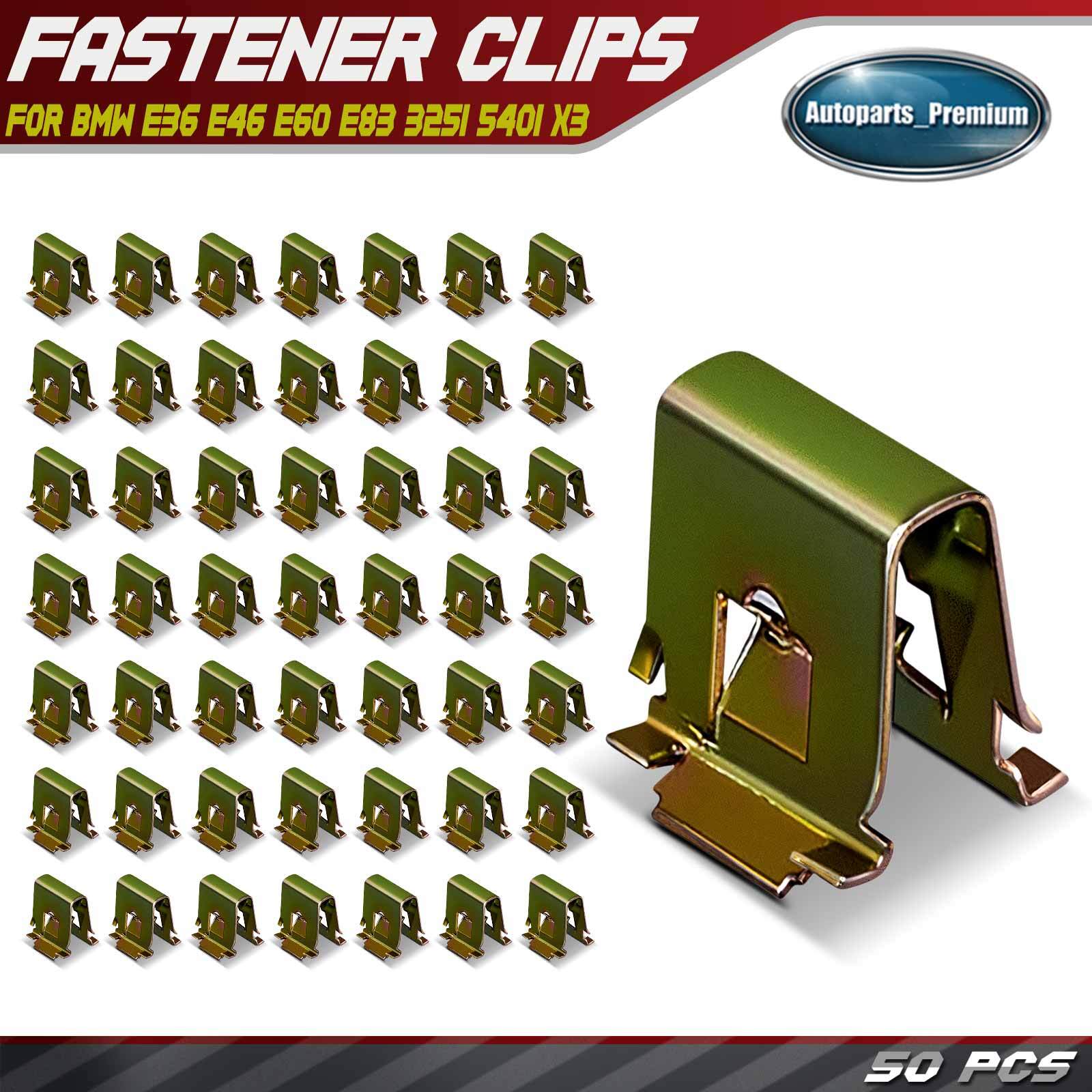 50Pcs 13mm Zinc Plated Steel Trim Panel Retainer Clips for BMW E36 E46 E60 E83