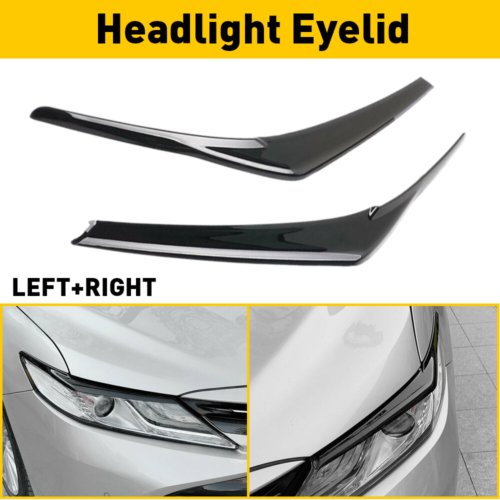 Pair Headlight Eyelid Trim Cover Eyebrows For Toyota Camry SE XSE XLE 2018-2022