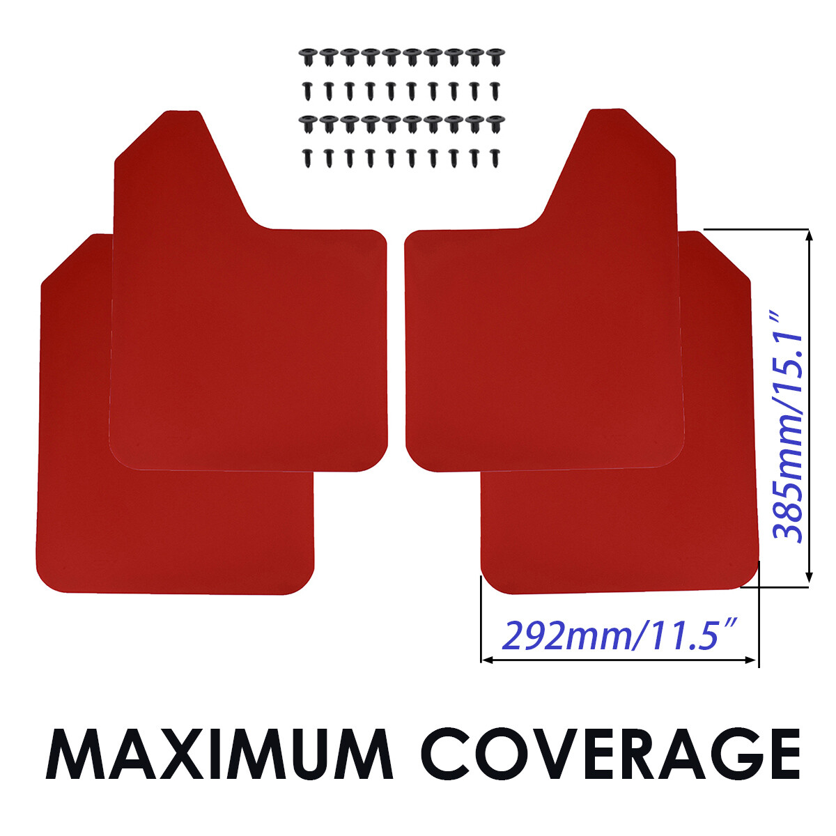 4pcs Universal RED Car Mud Flaps Splash Guards Mudguards Mudflaps Rally Racing