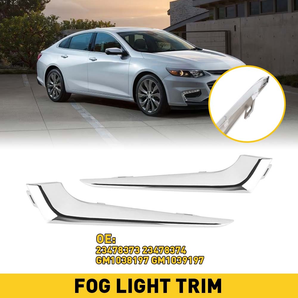 Left&Right Bumper Insert Front Grille Fog Light Trim 16-18 For Chevy Malibu Part