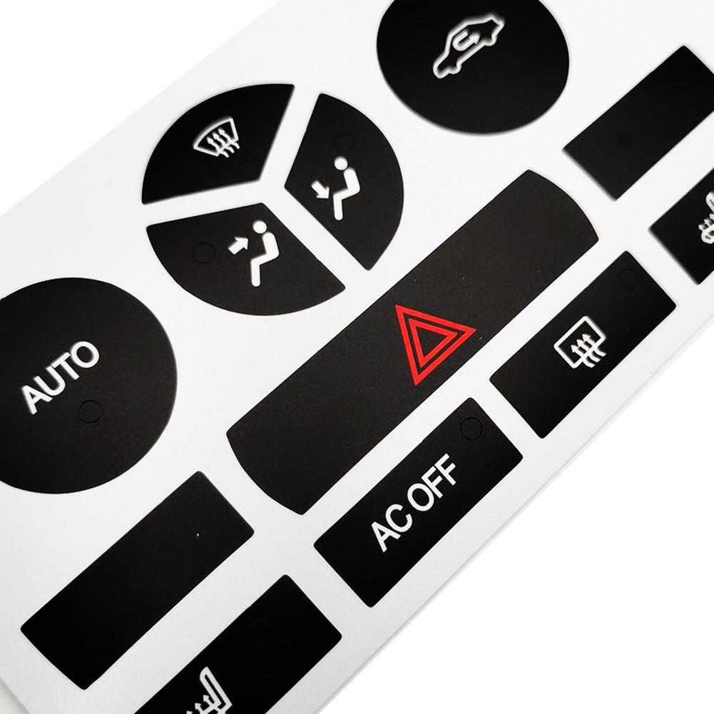 Black Vinyl Climate Control Button Decal for Saab 9-3 Model Years 2007 to 2014