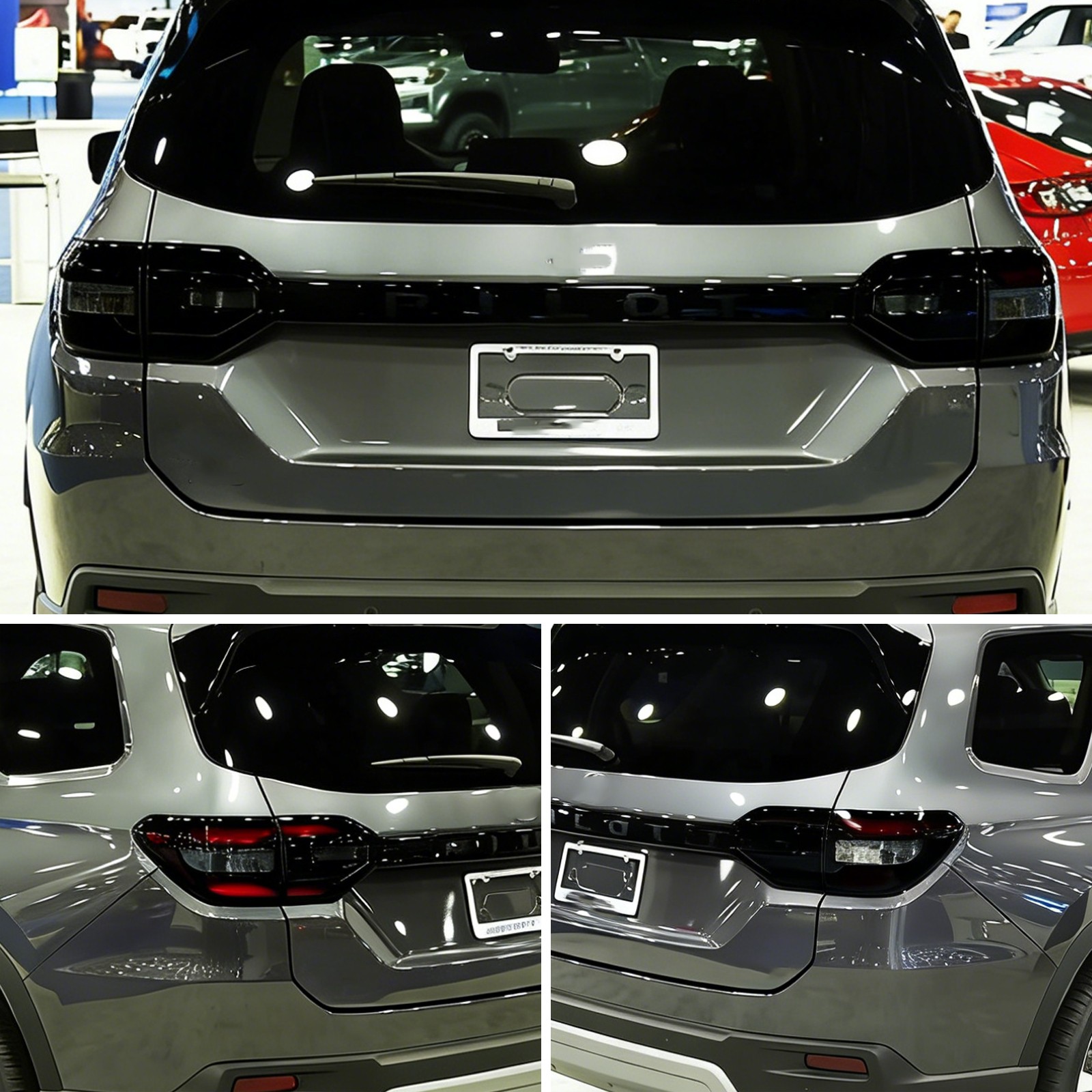 Transparent Gray ABS Smoked Tail Light Cover Trim For Honda Pilot 2023-2025 US