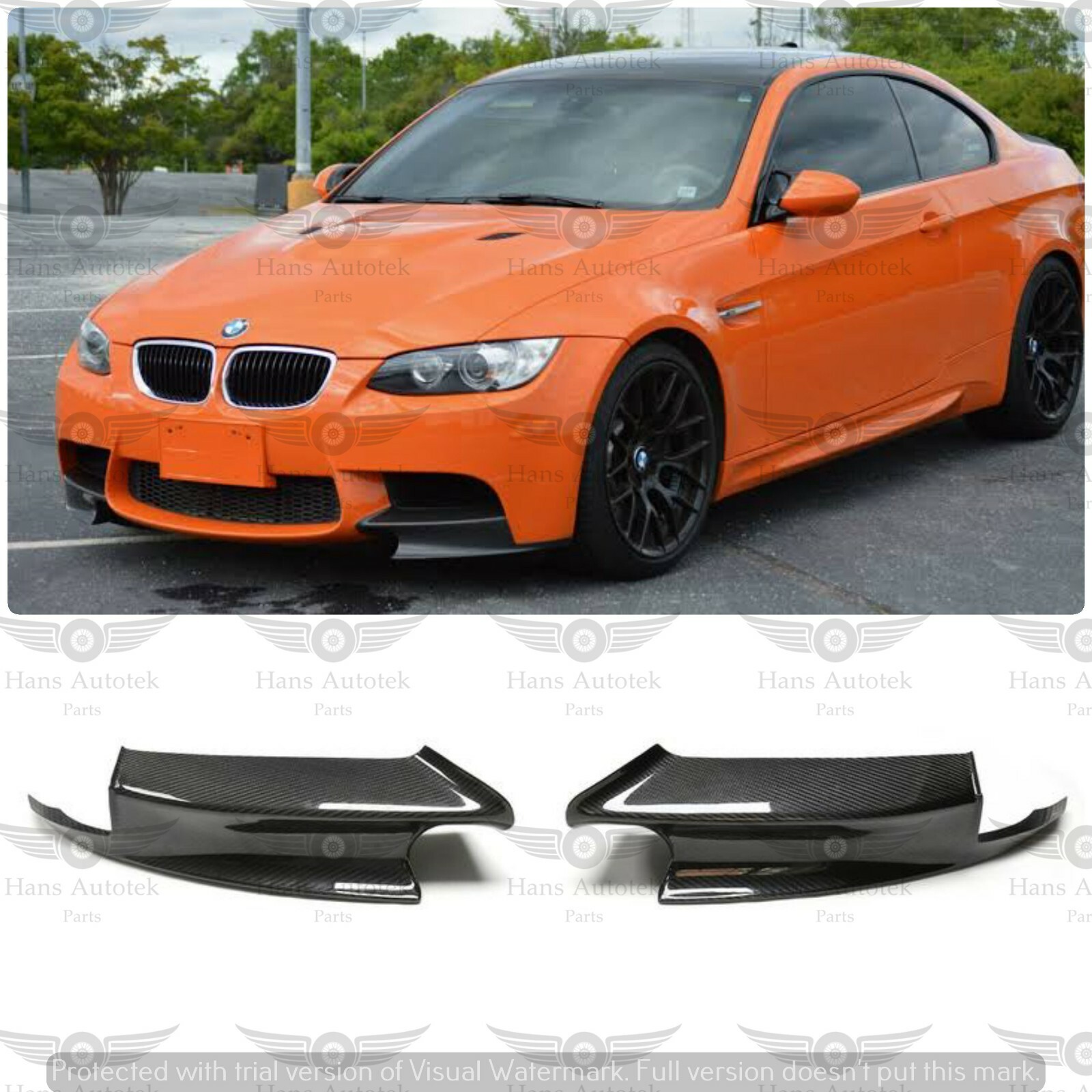 PERFORMANCE STYLE CARBON FIBER FRONT SPLITTERS FOR BMW M3 E92 E93 E90 2007-2013