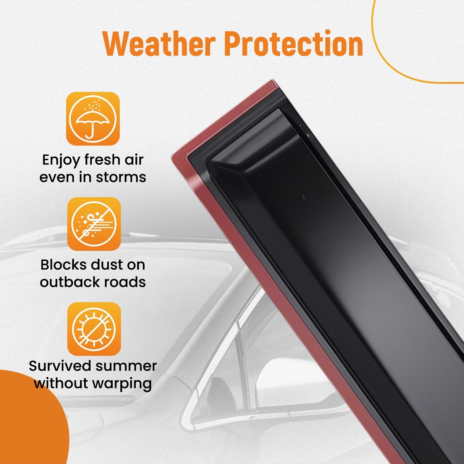 Window Rain Guards Deflectors for Dodge Grand Caravan 2008-2020 2.5mm 4Pcs