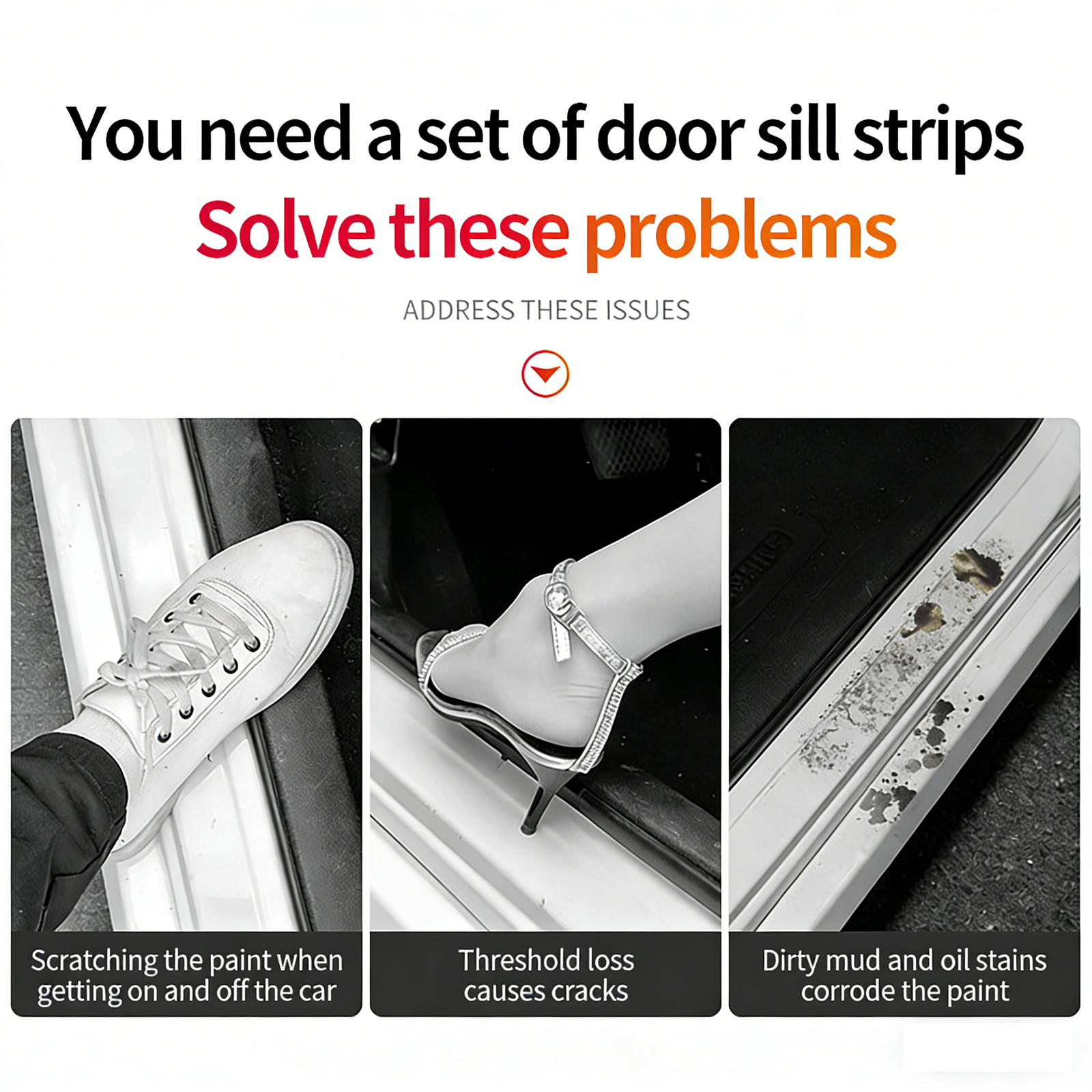Anti-Scratch Door Sill Protector Self-Adhesive PVC Threshold Guards for Subaru