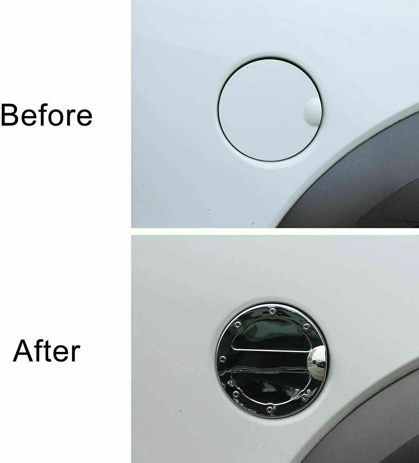 For F150 Gas Tank Cap Fuel Filler Door Cover for 2009-2014 Ford F150 ABS Chrome