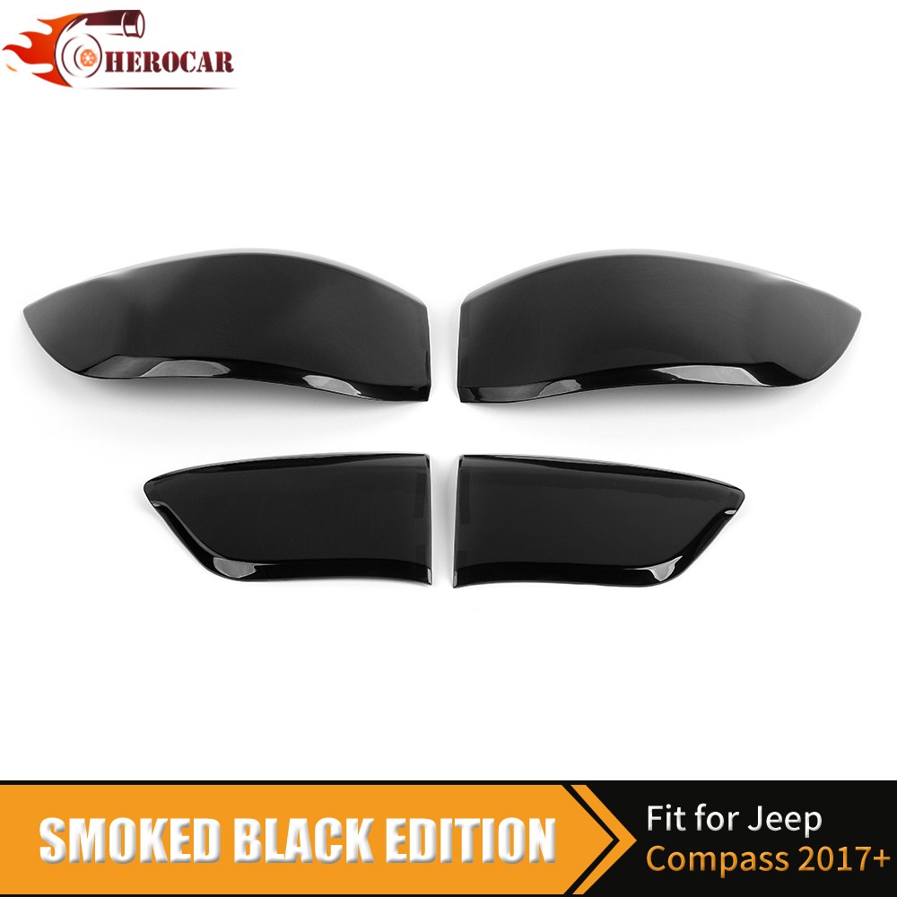 2PCS Smoke Black Tail Light Cover Rear Light Trim Guards For Jeep Compass 2017+