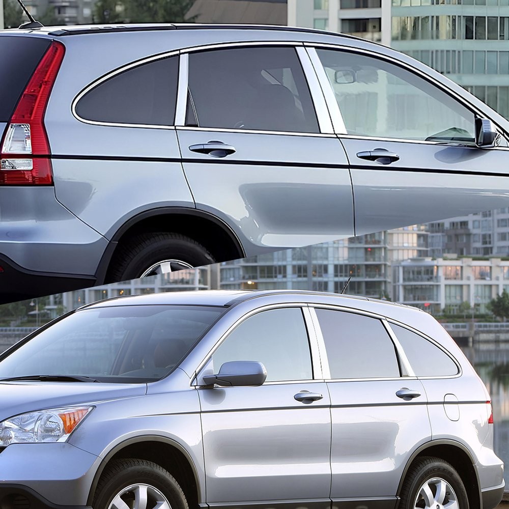 6Pcs Chrome Window Pillar Covers for Honda CR-V 2007-2011 Glossy Exterior Trim