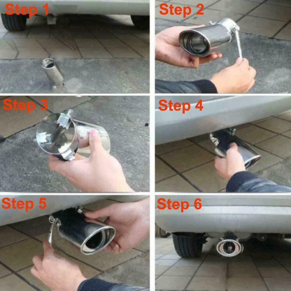 Car Exhaust Muffler Tail Stainless Pipe Tip Steel Replacement Accessories CN