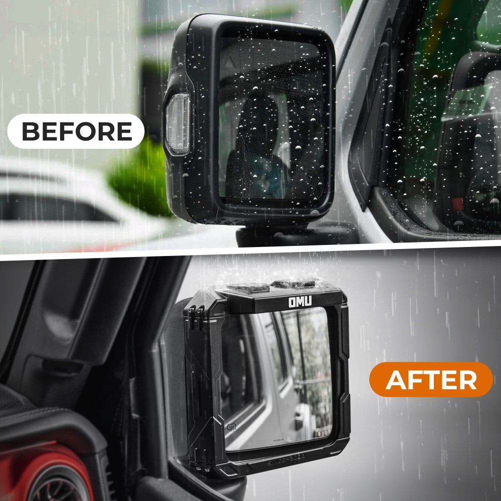 2x Rearview Side Mirror Frame Rain Guard for 18-26 Jeep Wrangler JL Gladiator JT