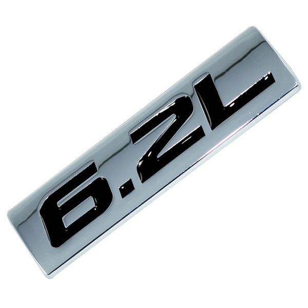 CHROME/BLACK METAL 6.2L ENGINE RACE MOTOR SWAP EMBLEM BADGE FOR TRUNK HOOD DOOR
